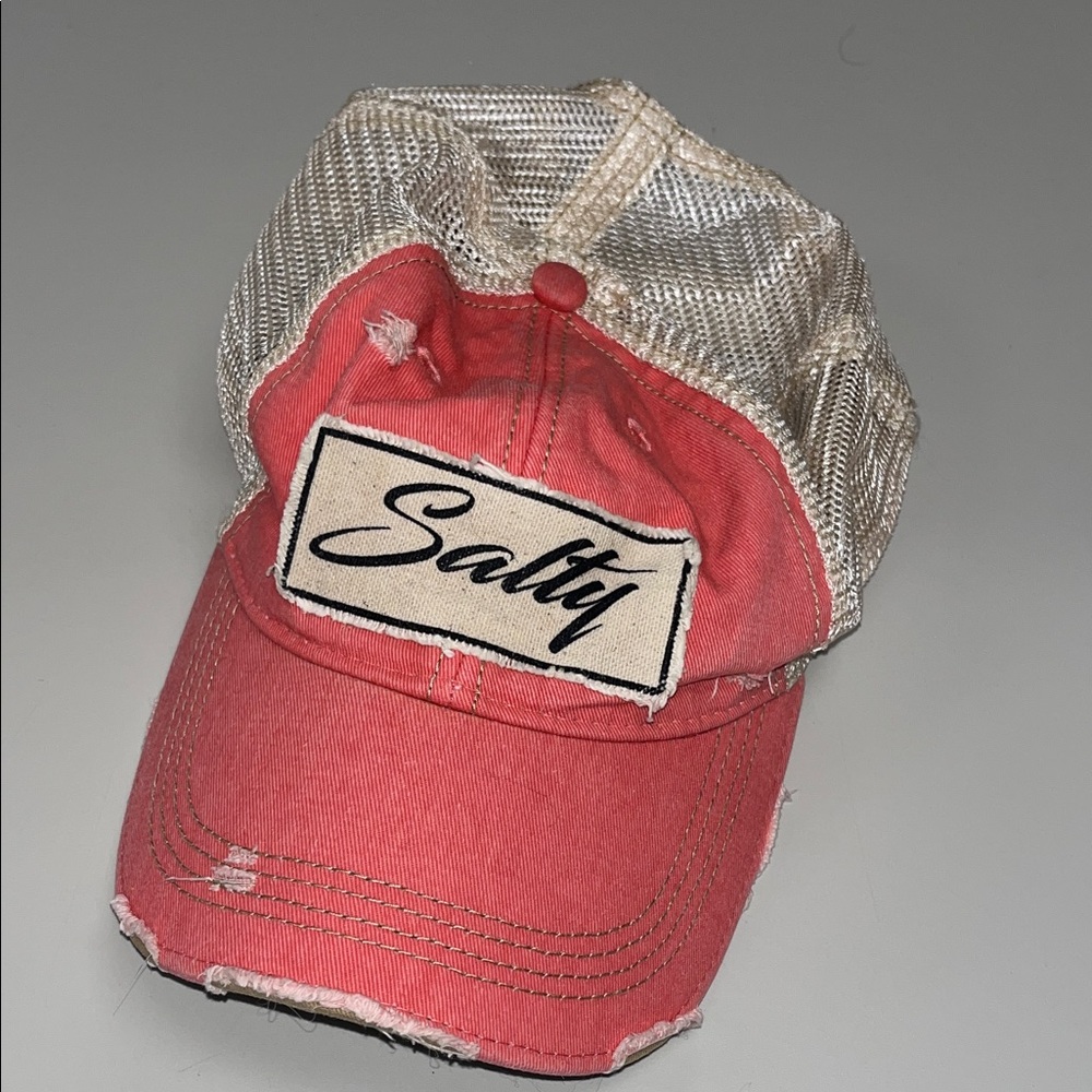 Salty Headmost Pink Distressed Women's Cap